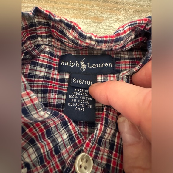 Boys Ralph Lauren Plaid Button Down Shirt (8-10) - Picture 5 of 6